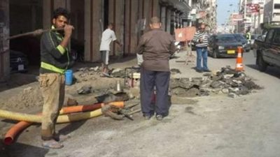 عودة المياه لشبرا الخيمة بعد إصلاح كسر الماسورة العمومية