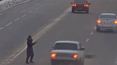 نهاية مروعة لامرأة سبت سائقا كاد يدهس كلبها (فيديو)