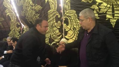 شوبير والسيد والغندور في عزاء المعلق محمد السباعي بالشرقية (صور)