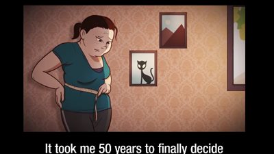 امرأة تفقد 20 كيلو جرام بسبب ابنها (فيديو)