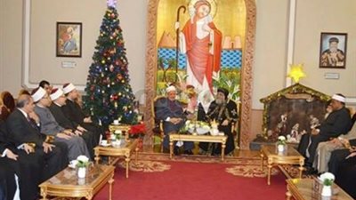 شيخ الأزهر ووزير الأوقاف والمفتي يهنئون البابا بالعام الميلادي (صور)