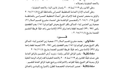 اعتماد مشروع تقسيم عدة مشاريع بمحافظة كفر الشيخ