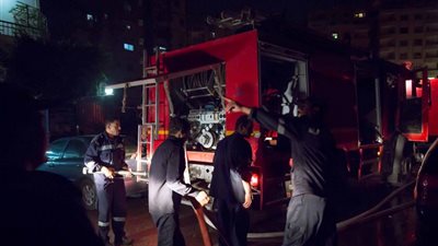 حريق هائل بجوار محطة مترو حلوان