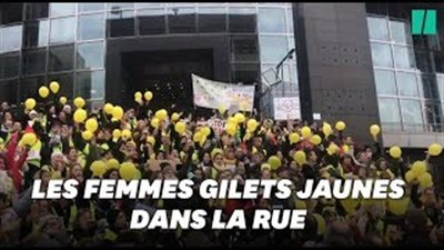 نساء فرنسا يتظاهرن بالسترات الصفراء احتجاجا على سياسات ماكرون (فيديو)