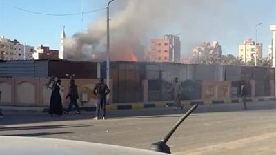 القبض على لصين وربطهما بعمود إنارة لإشعالهم النيران في سوق بالغردقة (صور)