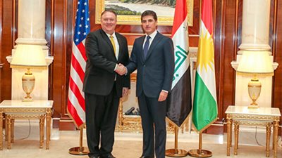 وزير الخارجية الأمريكي يصل أربيل ويلتقي زعيم الأكراد في كردستان