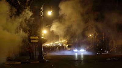 «قوات الأمن» تطلق الغاز لتفريق تظاهرات «عبد المنعم رياض»