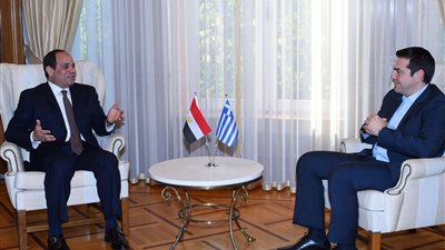 تفاصيل جلسة المباحثات بين السيسي ورئيس الوزراء اليوناني.. يبحثان تطوير الشراكة الاقتصادية.. التعاون العسكري.. إجراءات عاجلة لمكافة الإرهاب بليبيا.. إيجاد أفق سياسي لأزمة سوريا.. وتسوية قضية فلسطين