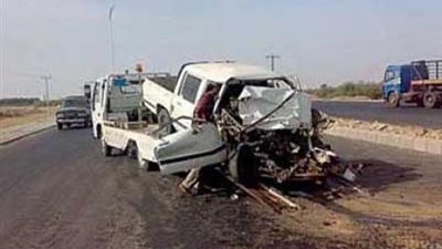 مصرع وإصابة 6 أشخاص في انقلاب سيارة بالوادي الجديد