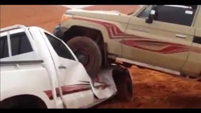 بالفيديو.. حادث مروع بين سيارتي «تويوتا»