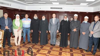 قيادات الأوقاف الكنسية وأعضاء البرلمان يهنئون محافظ بني سويف بعيد الأضحى