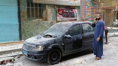 سقوط بلكونة من عمارة ببنها