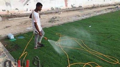 تعقيم ملاعب مراكز الشباب في الإسماعيلية | صور