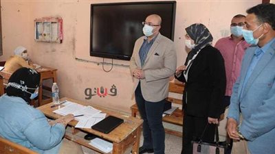 محافظ بني سويف يراجع الالتزام بإجراءات كورونا بلجان التاريخ للثانوية العامة