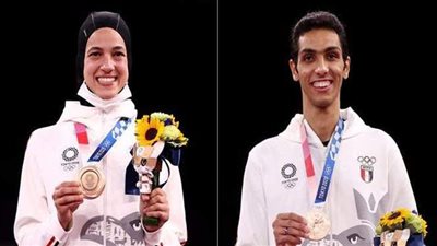 موعد عودة هداية ملاك وسيف عيسى إلى القاهرة بعد الإنجاز الأولمبي