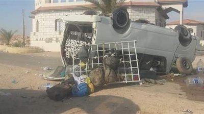 تحويل 9 مصابين بحادث ميكروباص الساحل الشمالي لمستشفى العلمين لسوء حالتهم