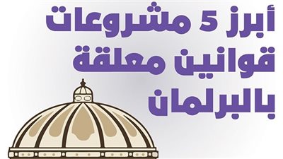 أبرز 5 مشروعات قوانين معلقة بالبرلمان