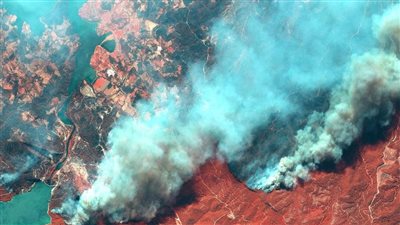  أقمار صناعية ترصد نار ودخان حرائق تركيا | صور