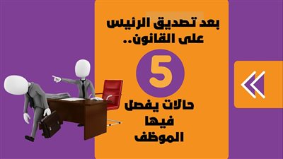 بعد تصديق الرئيس على القانون.. 5 حالات يفصل فيها الموظف| إنفوجراف