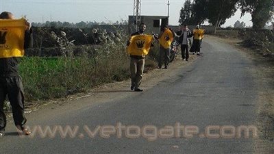 سلسلة بشرية صباحية لعناصر الإرهابية بدمياط