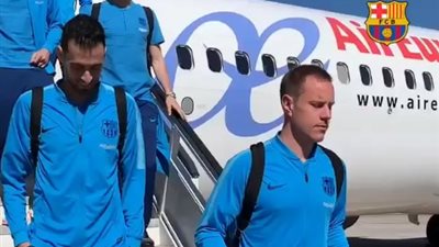 برشلونة يصل مدريد لمواجهة الريـال في الكلاسيكو (فيديو)