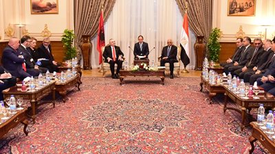 على عبدالعال يستقبل رئيس جمهورية ألبانيا