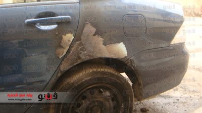بالفيديو والصور..مجهولون يشعلون النيران في سيارة وكيل مباحث أسوان