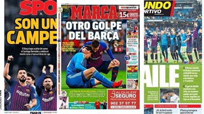 انتصار برشلونة على ريـال مدريد في الكلاسيكو يتصدر عناوين صحف إسبانيا