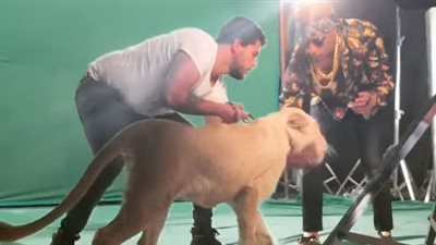 محمد رمضان برفقة أسد في تصوير «virus»: قريبا أقوى حفلة في مصر (فيديو)