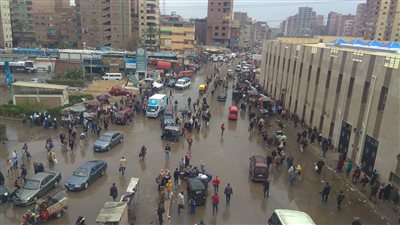 تعطل حركة القطارات بمترو المرج الجديدة بسبب الأمطار (صور)