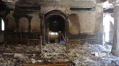 التحقيق مع 17 متهمًا بحرق كنيسة الملاك بكرداسة