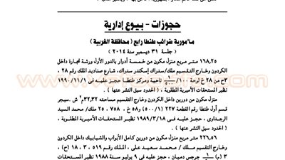 حجوزات وبيوع مأمورية ضرائب طنطا رابع