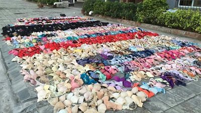 بالفيديو والصور.. «حرامي» يجمع 2000 قطعة ملابس داخلية للنساء