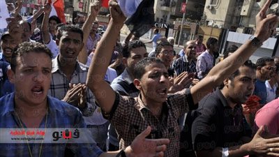 أهالى شبرا الخيمة يتظاهرون بسبب انقطاع المياه