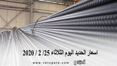 اسعار الحديد اليوم الثلاثاء 25/ 2 / 2020 