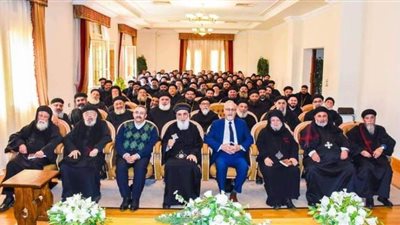 الأنبا بفنوتيوس يترأس الاجتماع الشهري لكهنة سمالوط