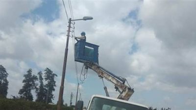 صيانة ١٣٥ عمود إنارة ورفع ١٤٥ طن تراكمات بالبحيرة