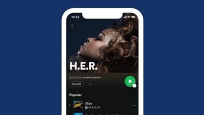 سبوتيفاي يحصل على تصميم جديد على أي فون