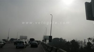 زحام مروري أعلى محور ٢٦ يوليو بسبب الشبورة المائية |  فيديو وصور