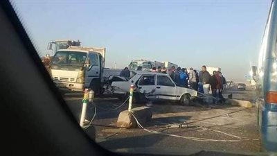 توقف المرور بطريق مصر الإسماعيلية الصحراوى بسبب حادث أتوبيس
