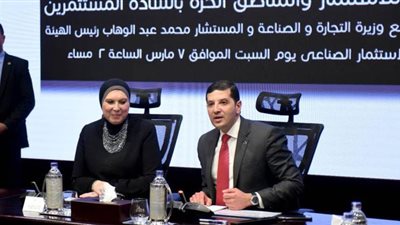 وزيرة التجارة ورئيس هيئة الاستثمار يبحثان التحديات التى تواجه المستثمرين الصناعيين
