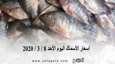 اسعار الأسماك اليوم الأحد 8 / 3 / 2020