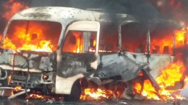 انفجار في حافلة عسكرية