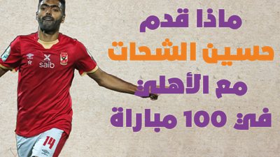 ماذا قدم حسين الشحات في 100 مباراة بقميص القلعة الحمراء| إنفوجراف