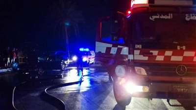 مصرع شخص وإصابة 8 آخرين في حادث سيارة المواد البترولية بطريق الكريمات