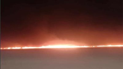 أول فيديو لحريق الدائري الإقليمي بسبب انقلاب سيارة محملة بمواد بترولية