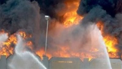 حريق في مصنع الغزل والنسيج بالمنطقة الصناعية في جمصة