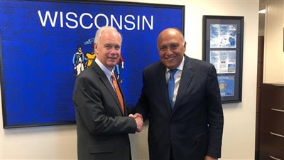 لقاءات مكثفة لوزير الخارجية بغرفتي الكونجرس الأمريكي (صور)