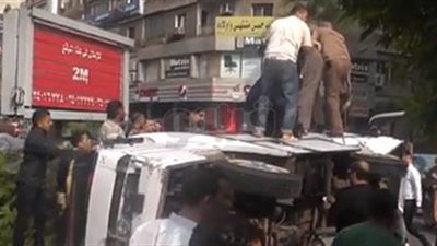 إصابة 4 أشخاص في انقلاب ميكروباص بطريق «طنطا - إسكندرية» الزراعي
