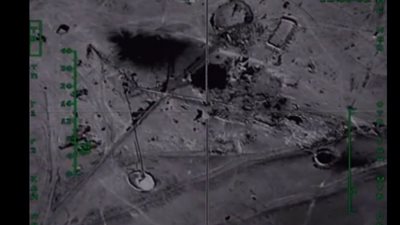 روسيا تنشر لقطات جديدة لغاراتها الجوية على معاقل «نفط» داعش